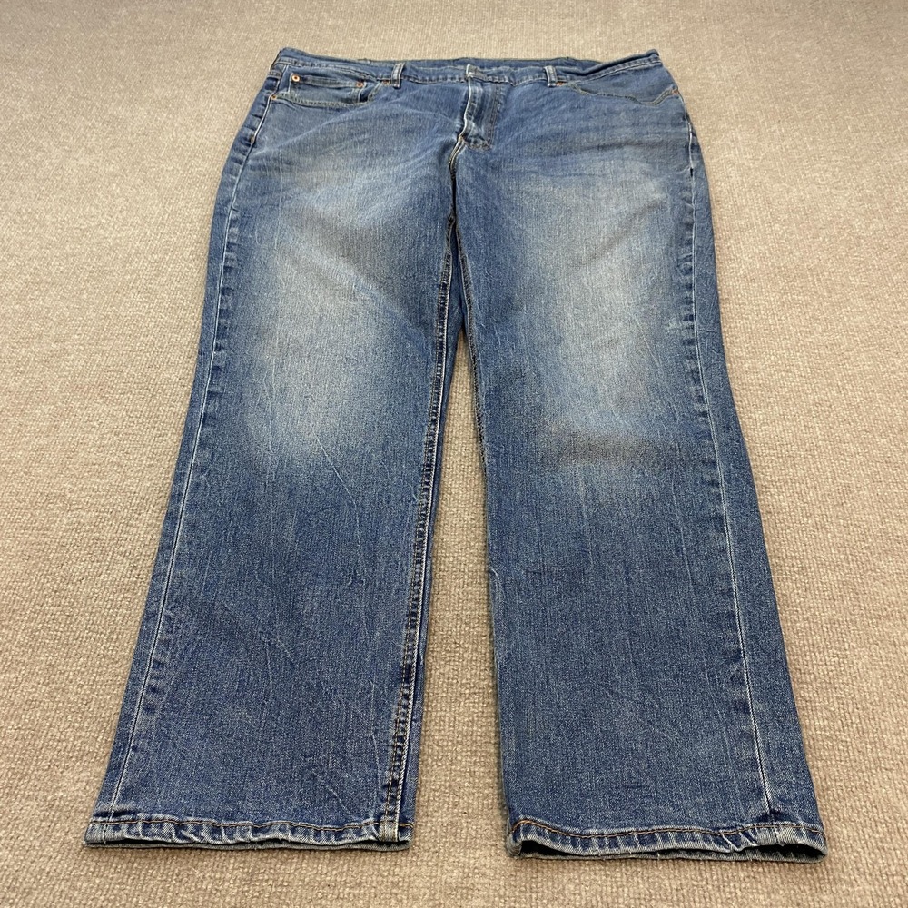 Levis Jeans Mens 40x30 Blue Medium Wash Regular Straight Stretch Denim Pants